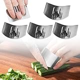 Fingerschutz aus Edelstahl, 2024 Edelstahl-Fingerschutz, Messer-Schneidschutz, Premium-Schneidewerkzeug, Fingerschutz, Fingerschutz zum Schneiden, Würfeln, Hacken von Gemüse (4 Stück)