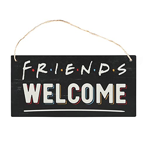 Gearsly Placa de madera para colgar en la pared de la puerta de la bienvenida de los amigos de la bienvenida Cover