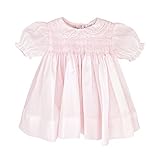 Petit Ami Baby Girls' Fully Smocked Dress with Lace Trim, 9 Months, Pink