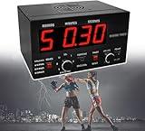 BOOZXCV Mini Timer da Boxe con Suono, Orologio da Allenamento Regolabile per Boxe, MMA e Fitness - Cicli di Tempo selezionabili per competizioni e sessioni di Allenamento (Red)
