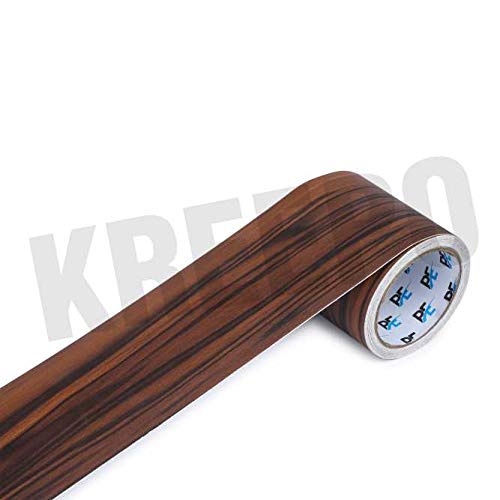 Image of KREEPO Waterproof Waist Line Wall Sticker Self Adhesive Baseboard Wallpaper Border Roll Decals Home Decor Film (Size 4Inch x 40m) (Wood-9)