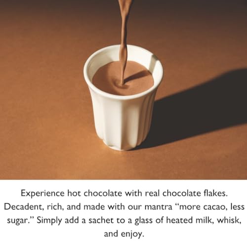 Image of Hotel Chocolat Hot Chocolate Mix - Hazelnut Praline Drinking Chocolate with Real Chocolate Flakes, 10 Servings, Gourmet Cocoa