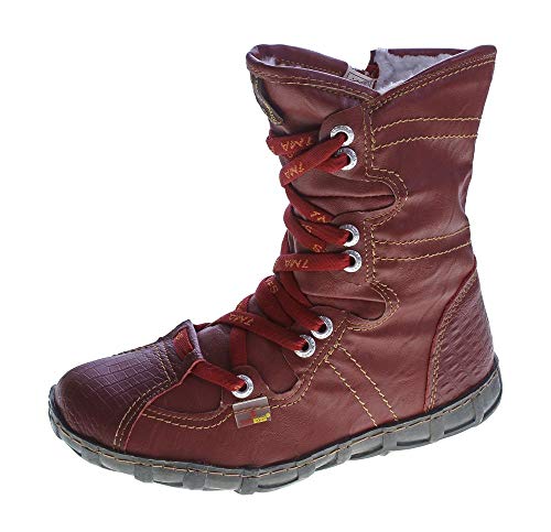 Bottes d'hiver à hauteur de chevilles TMA bottines pour femme en cuir véritable doublée