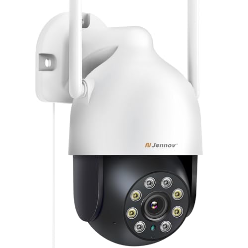 Jennov 5MP Telecamera WiFi Esterno, Telecamera Aggiuntiva, Tracciamento Automatico, Registrazione 24/7, Visione Notturna a Colori, Rilevamento Movimento, Solo Jennov WiFi NVR, Eseecloud APP