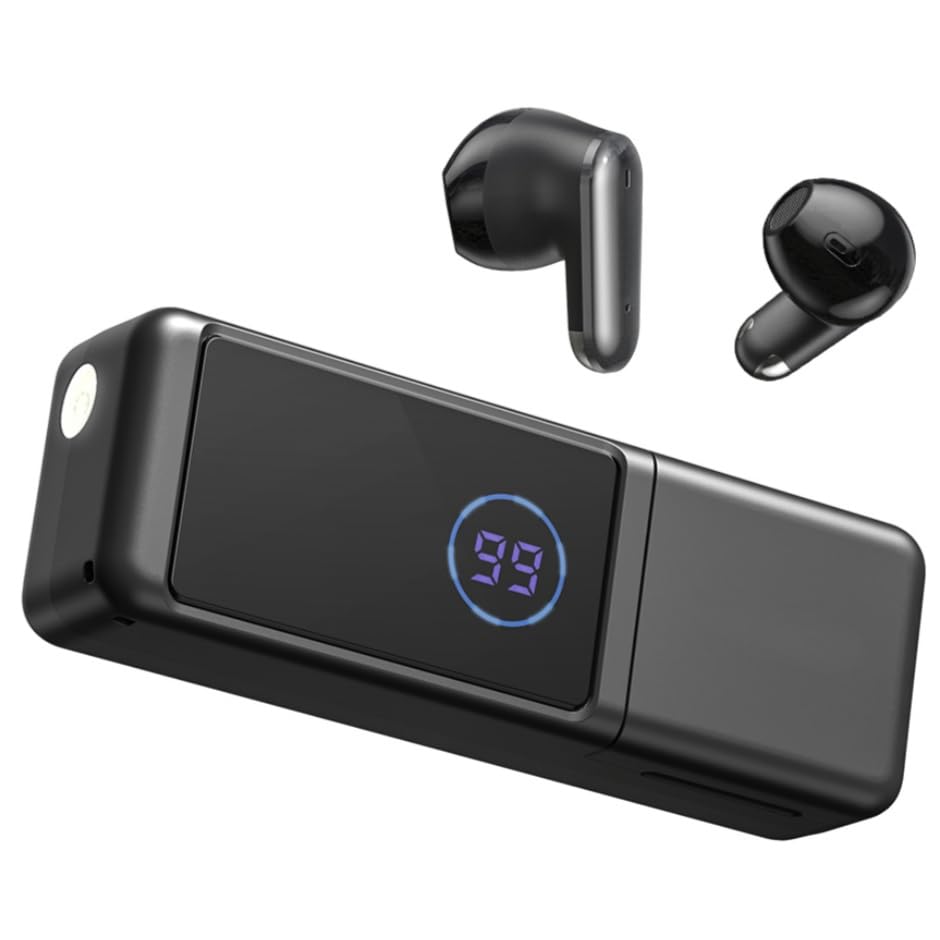 Bluetooth Headphones True Wireless Earbuds 70H Playback LED Power Display Earphones with Wireless Charging Case IPX5 Waterproof in-Ear Ear buds with Mic for TV Smart Phone Laptop Computer Sports