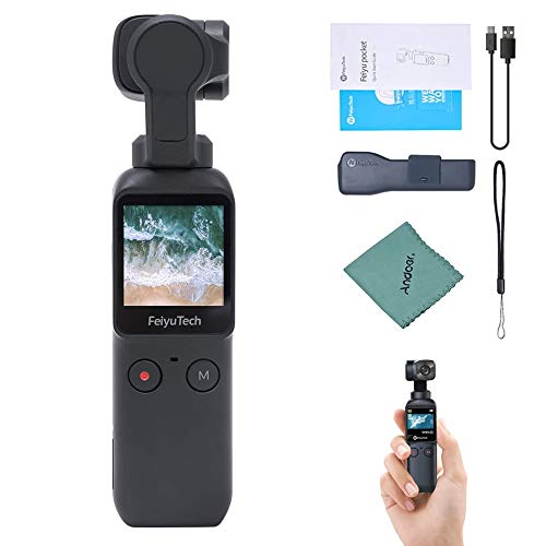 Feiyu Pocket 4K / 60fps Caméra à Cardan Portable Stabilisée à 6 Axes Objectif Ultra Grand Angle 120 °Enregistrement Vidéo Écran Tactile Ralenti 8X Contrôle d'app Panorama Timelapse