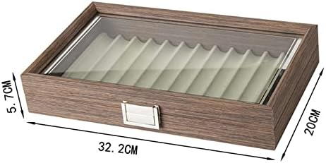 Cokritsm Pen Organiser 12 Slot Wooden Pen Storage Box for Desk, Pen Storage Organiser with Lockable Storage Box, Wooden Pen Holder, Fountain Pen Box Stationary Storage Organiser,Fountain Pen Case