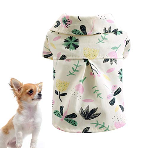 POPETPOP Dog Dhirts - Hawaiian Summer Flower Pattern Shirt - Cat Dog Clothes Thin Style Cooling Shir