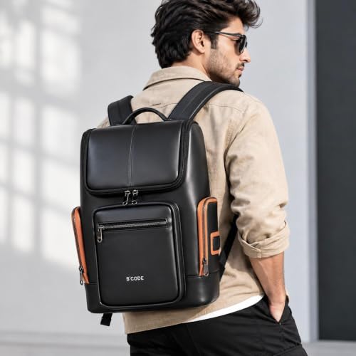 Image of B'CODE Daypack BACKPACK 26 Liters Water Resistant & Top-Open | Padded | Premium Microfibre Laptop Backpack with Trolley Sleeve | for Men and Women