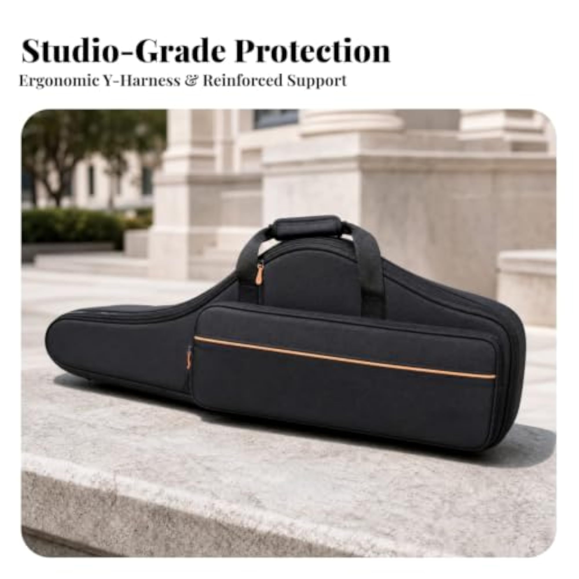 Thickly Padded Tenor Saxophone Gig Bag, Lightweight Backpack Case
