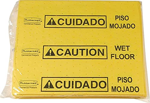 Image of Rubbermaid Commercial Products, Over the Spill Pad Refill, Absorbent Mat Pads, Yellow, Medium, Fast at Absorbing Water /Oil /Beverages, For Residential /Commercial /Restaurant /Office /Facility Use
