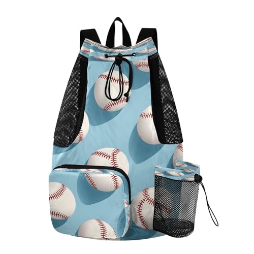 Mesh Gym Swimming Bags for Men & Women, Sport Baseball Balls Large Drawstring Backpack with Dry-Wet Pocket, Lightweight Gym Bag for Sports, Travel, Beach, Workout Gear