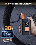 Electric Bike Pump, 160PSI Bike Tire Pump, 4X Fast Bicycle Pump with Digital Pressure Gauge, Bike Air Pump with Presta Valve for E-Bike, Car, Road Bicycle and Balls