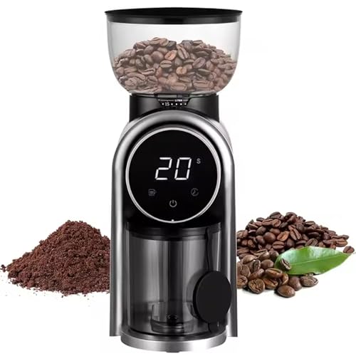 Elektryczny młynek do kawy, 25 poziomów mielenia do espresso, pojemnik na ziarna kawy 250 g, sterowanie za pomocą inteligentnego ekranu, do użytku domowego i biurowego