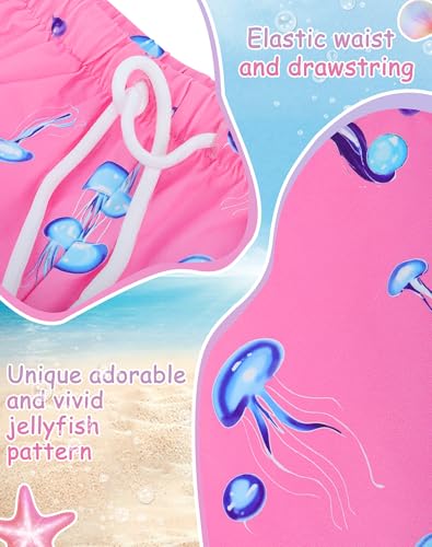 UPTRIS Girls Swim Shorts Beach Girl Board Shorts with Liner Quick Dry Toddler Baby Girls Swimming Trunks with Pockets 16M-14T4