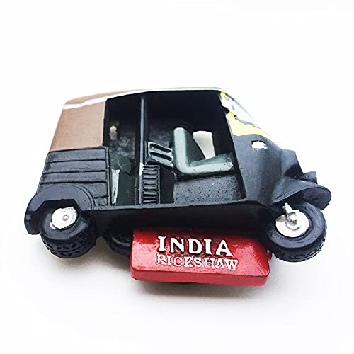 Imán decorativo redondo India 3D Tuktuk 5×7 cm miniatura 2