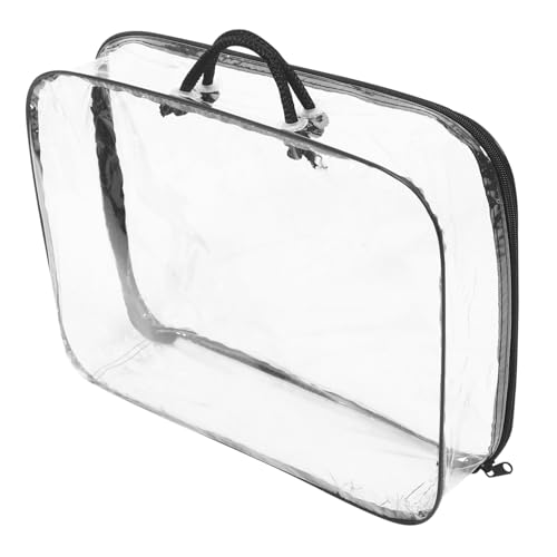 HOOTNEE Bolsa Organizadora Transparente de PVC con Asa para Juguetes y Ropa Bolsa de Almacenamiento Portátil y Resistente para Ropa Plegada Manta y Accesorios Capacidad Grande y