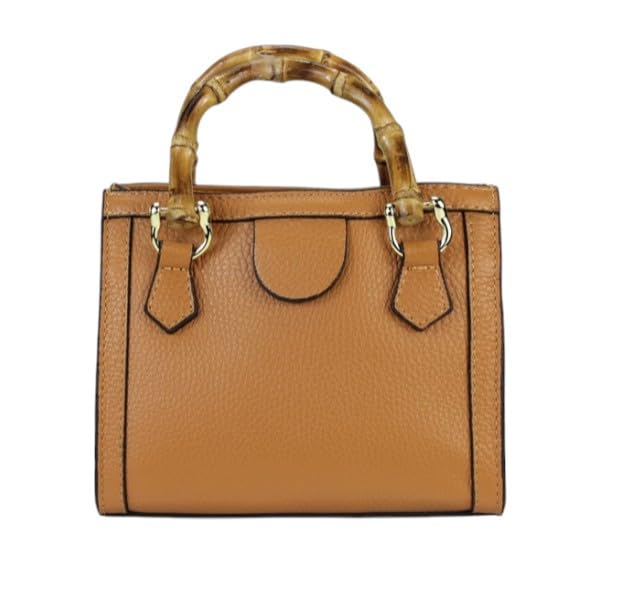 Sac à main en cuir véritable et bambou ANGOL SMALL l'expression de la féminité