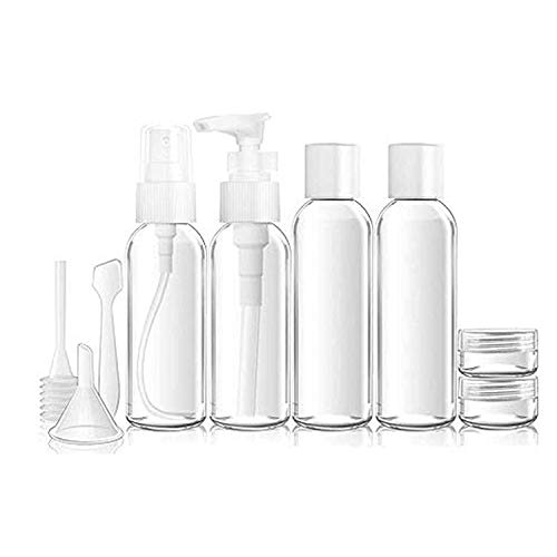 Cxssxling Kit Voyage Avion 9 Pièces Flacon Vide Voyage Bouteille de Voyage Plastique pour Cosmétiques/Shampoing/Gel Douche Cover