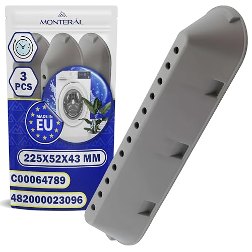 3 Stück Trommelrippe für Waschmaschine 225x52x43 mm mit Originalcode 482000023096 für Whirlpool C00064789 C00268109 C00533119 für Indesit für Ariston - MADE IN EU - Garantie 10 Jahre - MONTERAL