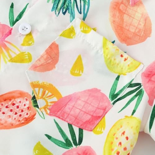 Toddler Boys Hawaiian Button Down Dress Shirt Short Sleeve Tees Kids Tropical Printed Hawaiian Beach Vacation Shirts4