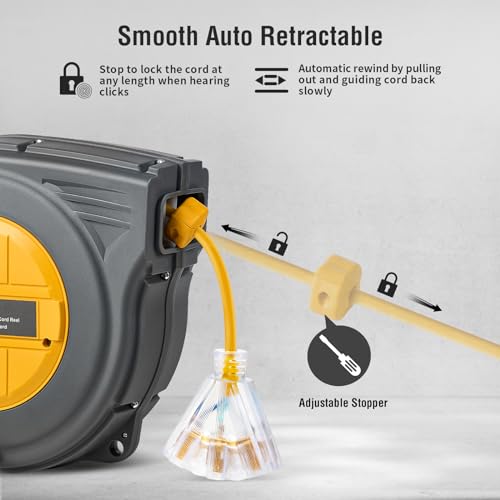 Suraielec CR504A 50 Ft Retractable Extension Cord Reel thumb #3