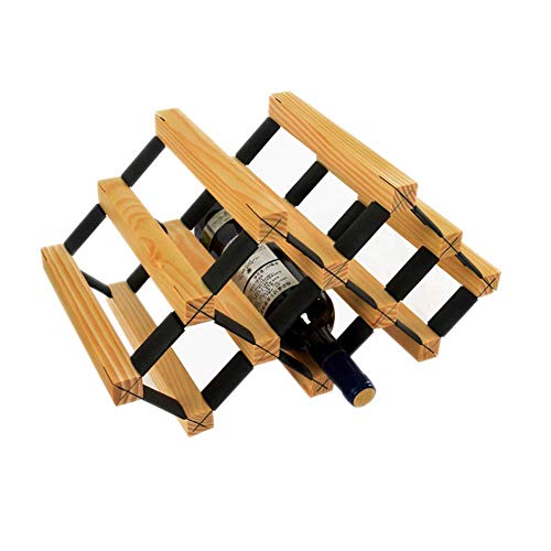 Soporte para 6 Botellas de Vino Madera Maciza 43x24 cm