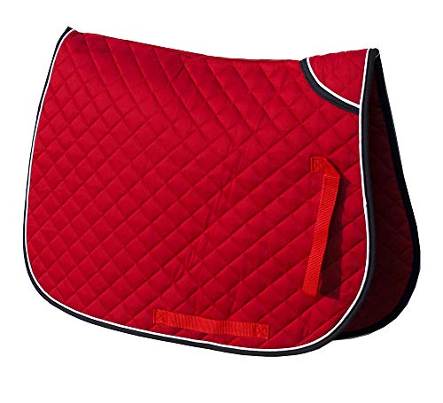 Rhinegold Twin Bound Saddle Cloth, Full, Red