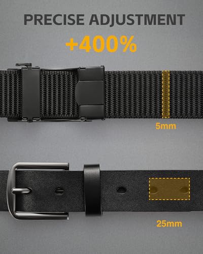 Ratchet Tactical Gun Belt for Men - 1.5" Stiff Nylon Web Work Belts Heavy Duty - Slide Buckle Fit Pants3