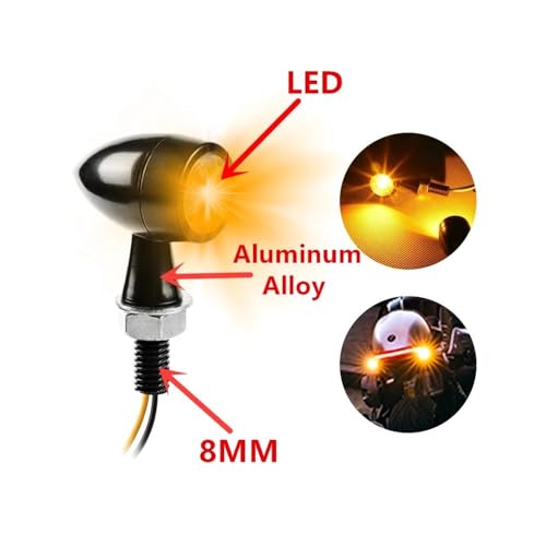 Clignotants LED moto indicateur direction 8 mm universel - 4