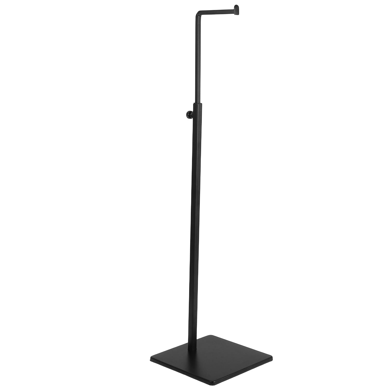BETOOKY Soporte de Metal Negro Mate para Bolsos Ajustable en Altura, Expositor en Forma de 7 para Tienda y Hogar, Perchero para Exhibición y Organización de Bolsos y Monederos