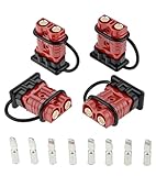 Mtsooning 175A Wire Harness Plug Kit,4 Pack Red Wire Connector for 2 to 4 Gauge Cables, 12V to 36V Battery Quick Connect Disconnect Set for Car Bike ATV Winches Lifts Motors More