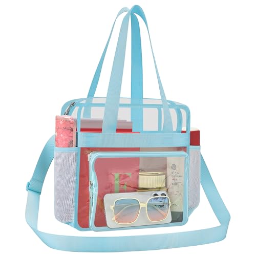 Image of Busiuw Clear Bag for Stadium Events, Stadium Approved 12x12x6 Clear Tote Bag for Sport Fan, Work Concert Travel
