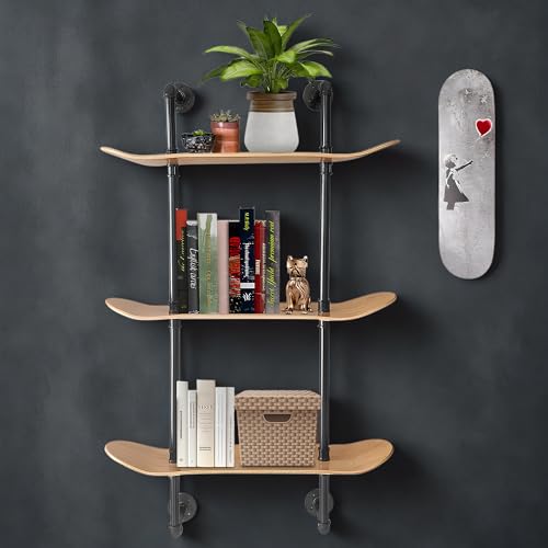 Industrial Shelves - 3 Tier Floating Shelf Bookcase Mellow