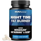 Night Time Fat Burner for Weight Loss Support & Sleep Aid | Appetite Suppressant, Carb Blocker, Nighttime Metabolism Booster for Stomach Fat Burner & Night Shred with Melatonin | Non-GMO, Vegan 60ct