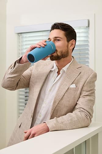 Image of ThermoFlask Stainless Steel Travel Coffee Tumbler with Sip-N-Lok Auto-Seal Lid (16 oz, Shaded Teal) - Leakproof Insulated Mug for Coffee & Tea