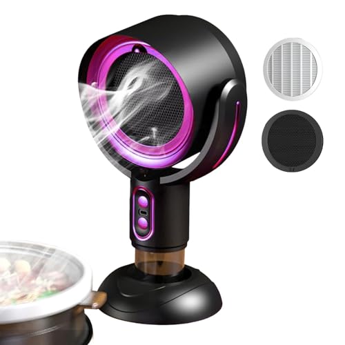 Desktop Cooker Hood, Usb Rechargeable Range Hood Portable, Portable Extractor Hood For Kitchen, Hangable Kitchen Exhaust Fan, Portable Extractor Fan For Home Camping Bbq, Hot Pot purple