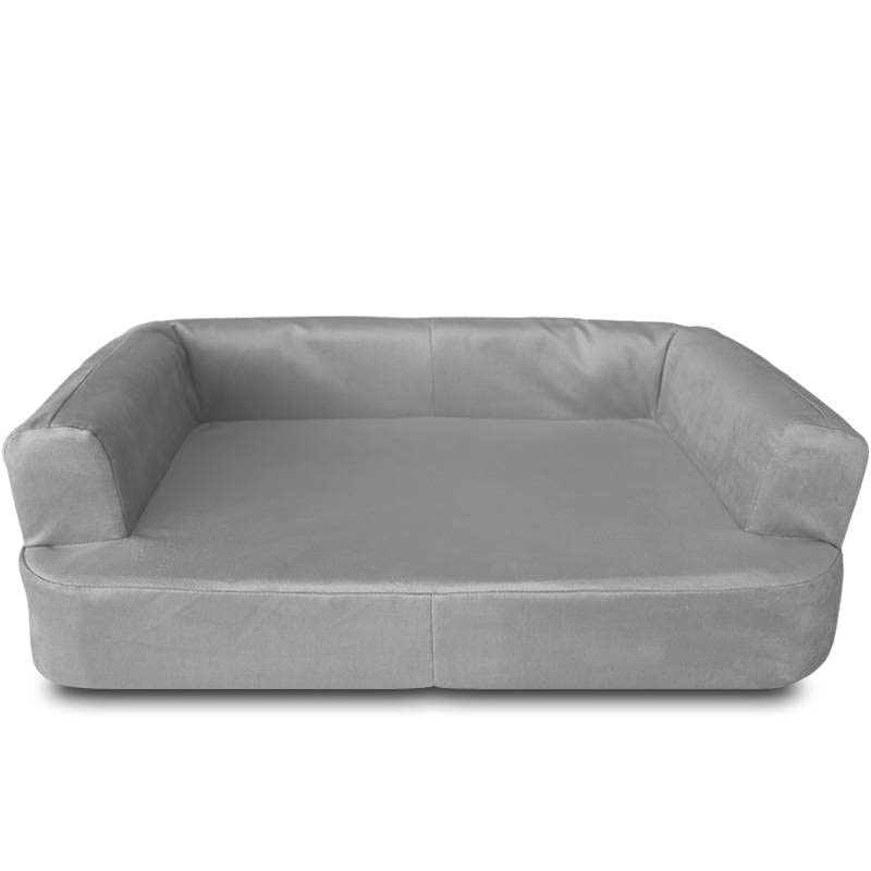 Ventadecolchones - Cama Ortopédica para Perro Deluxe Desenfundable - Grande: 120 x 75 cm - Terciopelo Gris - 7 cm de Espuma
