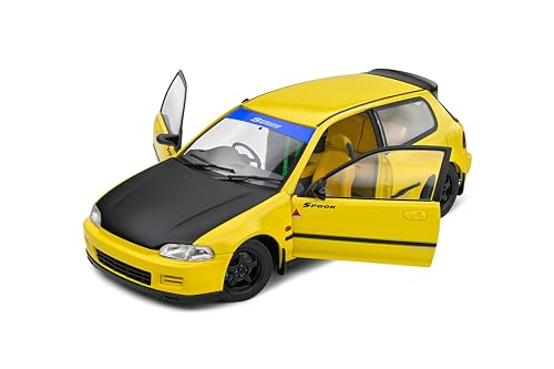 Solido Honda Civic EG6 (1991, gelb) – Hochwertiges Diecast Modellauto im Maßstab 1:18, ikonischer JDM-Klassiker für Sammler & Tuning-Fans