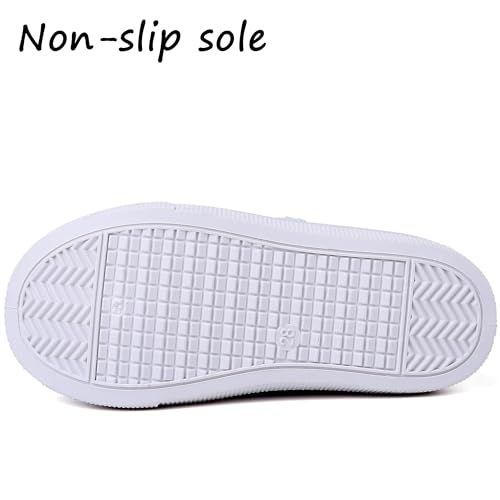 Boy's Girl's Toddlers Canvas Sneakers Slip-On Lightweight Kids White Sneakers Casual Skin-Friendly Walking Running Shoes(Toddle/Little Kids/Big Kids)3