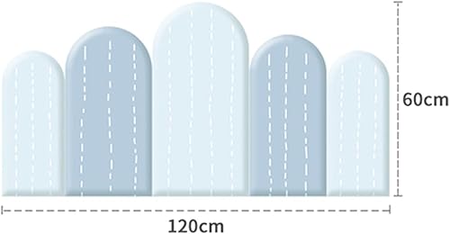 Miniatura 2 de Cabecera autoadhesiva 3D, alfombrilla de pared anticolisión, cojín de pared suave para dormitorio, paneles de pared insonorizados (color azul,