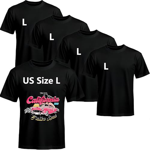 Joyclub 5 Pack Black Blank t Shirts Bulk Wholesale Crew Neck Short Sleeve Plain Polyester Stretch Soft Tees for Sublimation Heat Transfer DIY Daily Outfits L