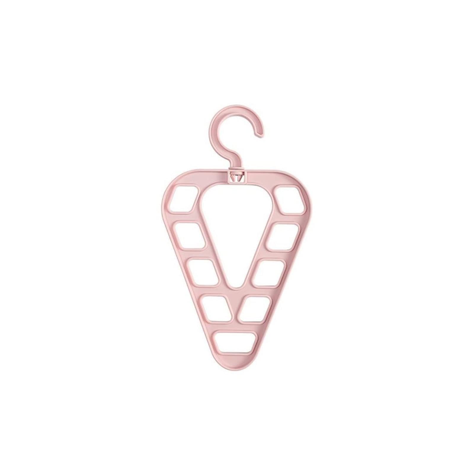 JINGYAN Standard Hangers Nine-hole Rotating Multi-function Folding Hanger Clothes Bedroom Closet Storage Rack Plastic Triangle Coat(Pink)