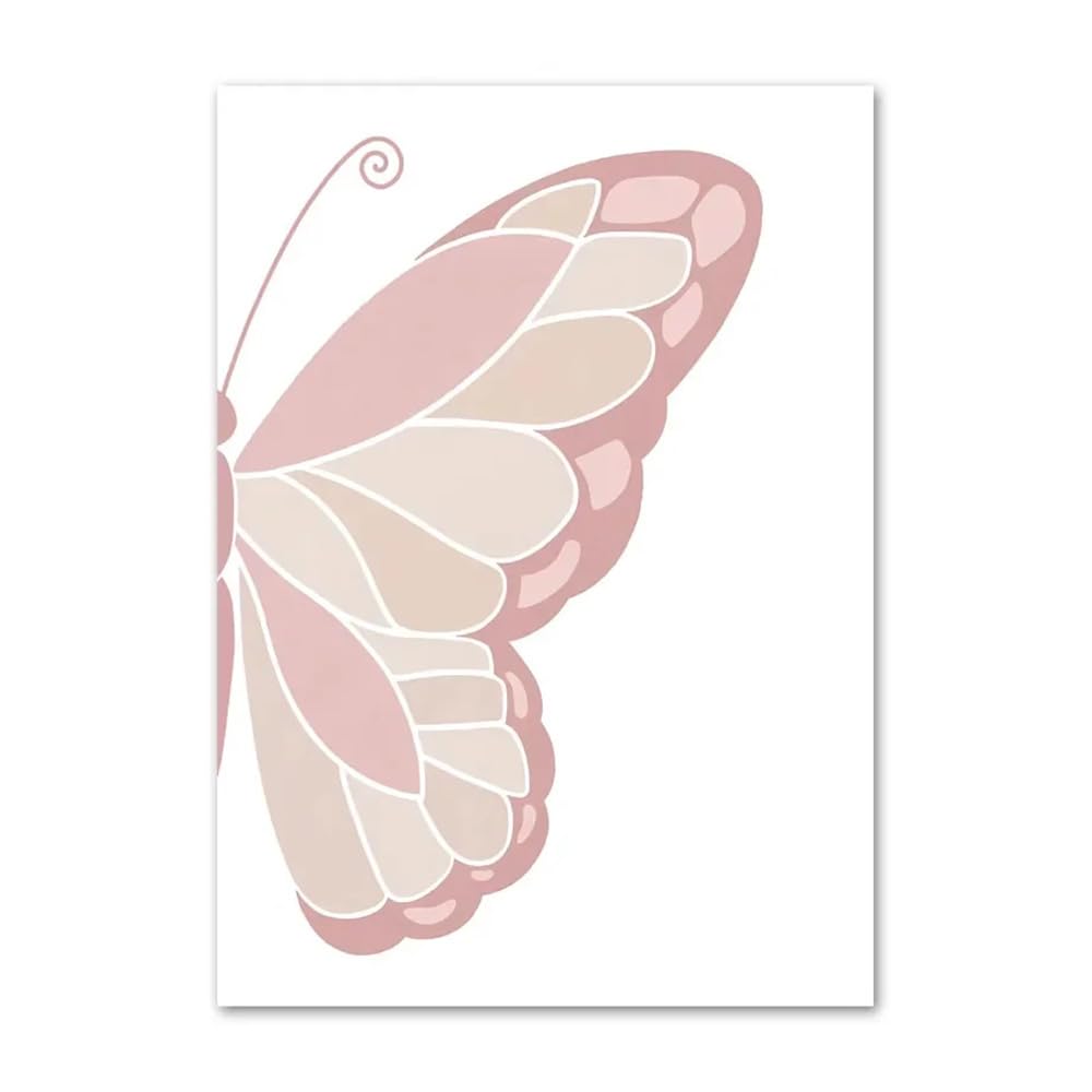 Generico 3 Quadri Personalizzati Nome Nascita Stampe Bimba Farfalla Rosa 30x 40 cm Quadro Cameretta Bambina Decorativi da Parete Bambini Poster Camera Ragazza Ragazzo Regalo Tela senza Cornice
