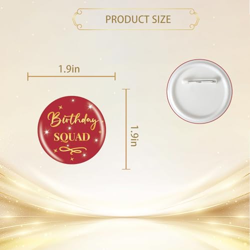 Image of 9PCS It's My Birthday Button Pins, Birthday Squad Button for Girl, Red Birthday Pinback for Women 18th, 21st, 25th, 30th Birthday, Happy Birthday Badges Party Supplies