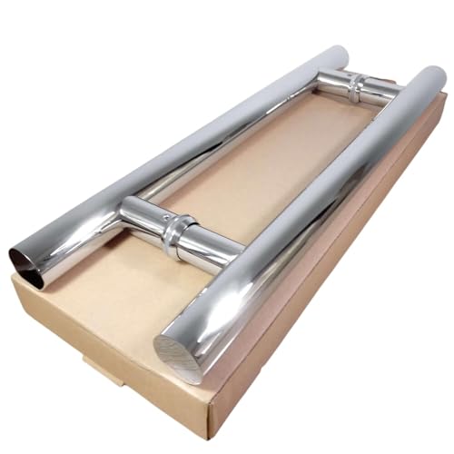 Puxador H Duplo 45cm Inox - Entre Furos 30cm - Tubo de 32mm - p/P...
