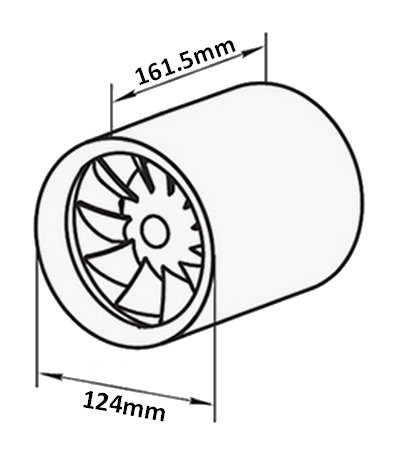 SKS24 Rohreinschubventilator Soundless Turbine Duo 125mm mit 2 Geschwindigkeitsstufen – Leise und leistungsstark