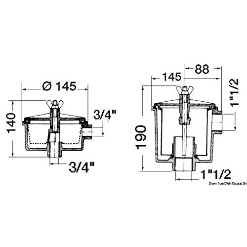 OSCULATI Filtro Acqua Utility 1 1/2