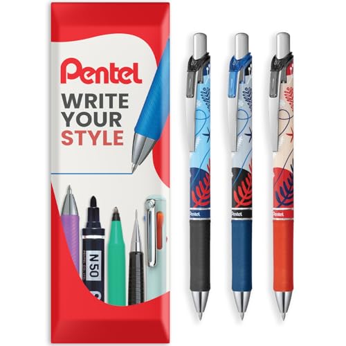 Pentel EnerGel XM BL77 Winter Edition Bolígrafos Retráctiles 0.7mm Pack 3 miniatura 1