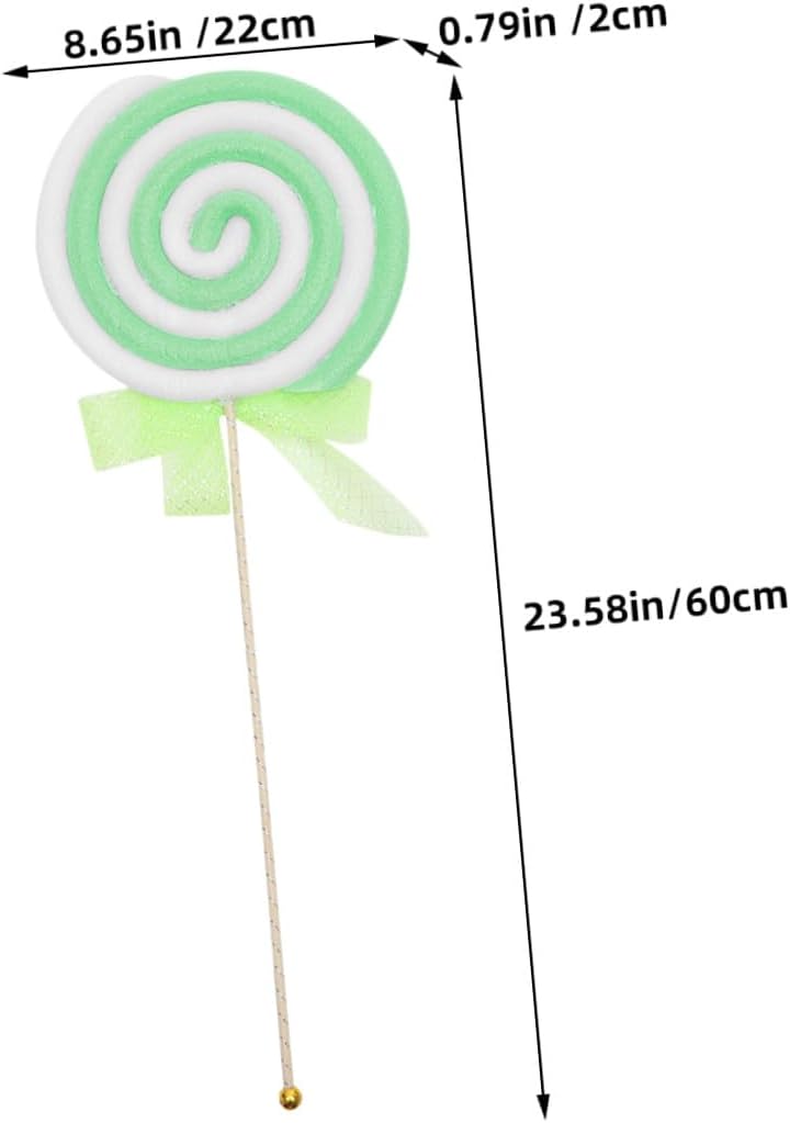 Cabilock 3pcs Simulated Lollipop Candy Props Foam Material Small Size Red Green Blue Photo Booth Party Decorations